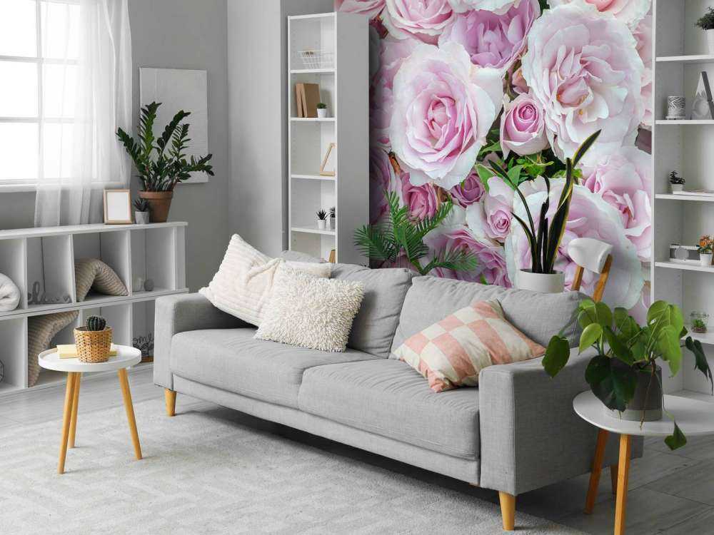 Kleurrijke witte en roze rozen