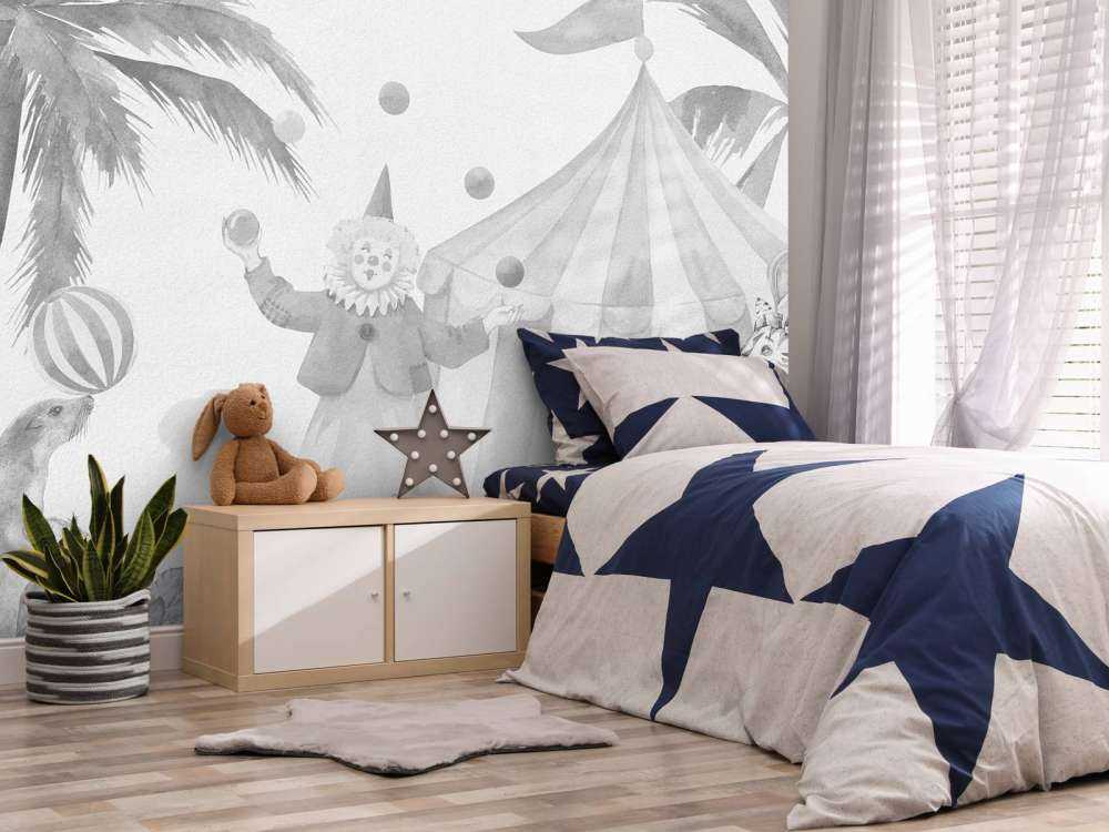 Vrolijke circus dieren grijs