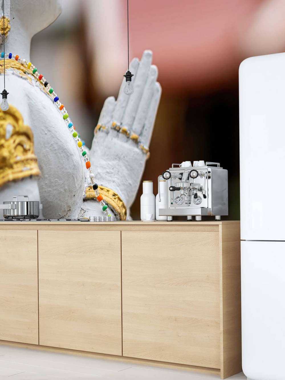 Wit met gouden boeddha  Tempelcomplex Bangkok  (Thailand)