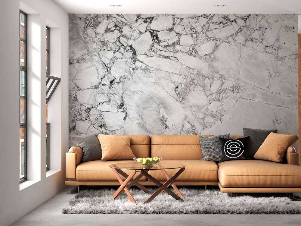 Zwart wit marmer met grove structuur