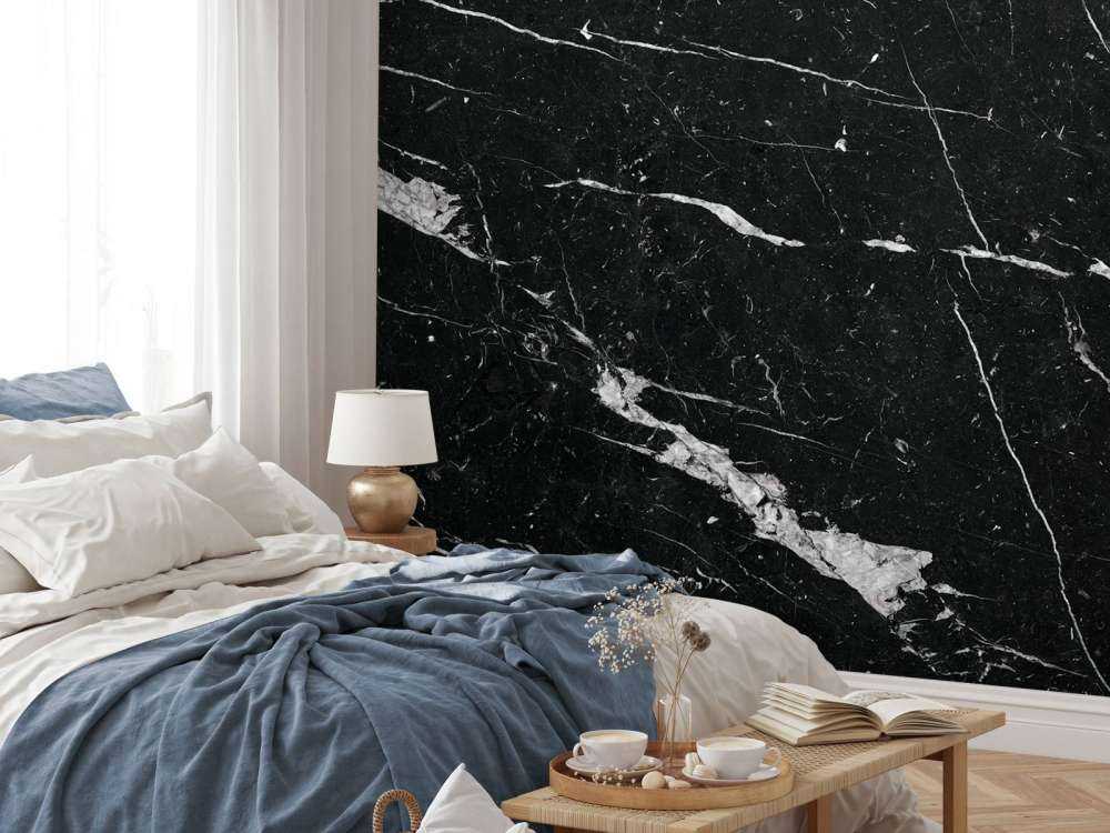 Zwart marmer met witte strepen