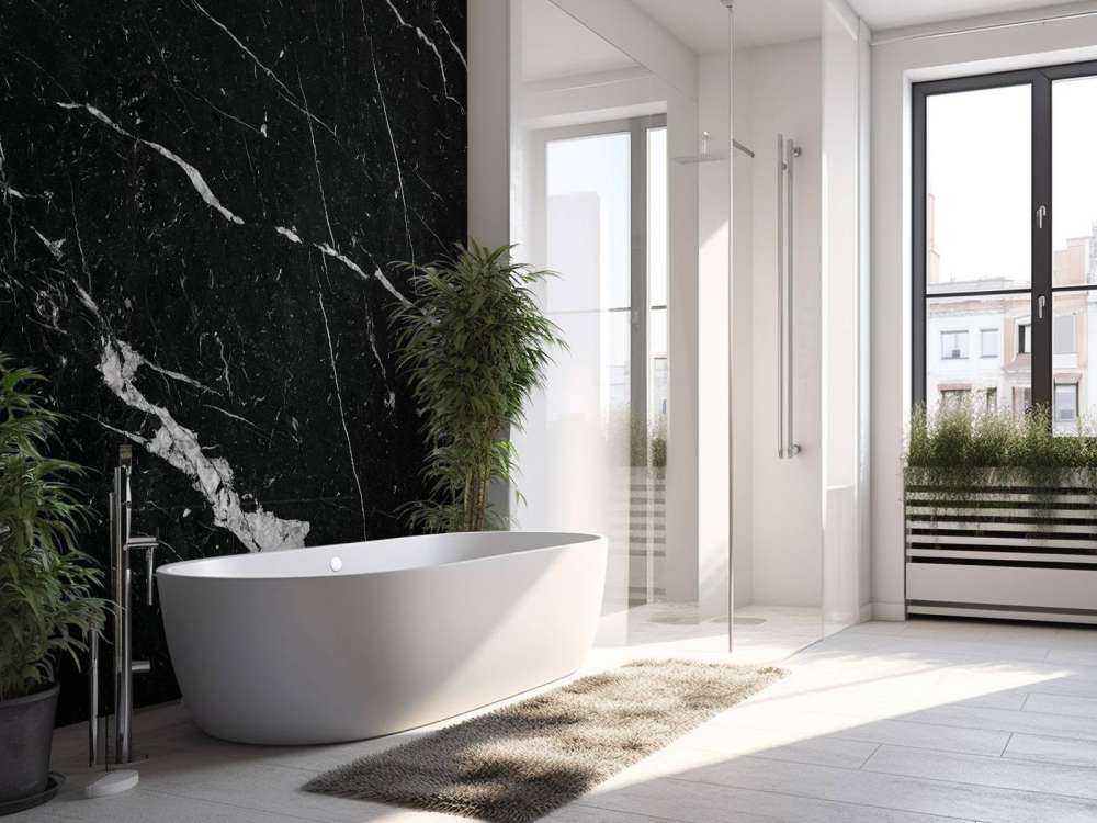 Zwart marmer met witte strepen