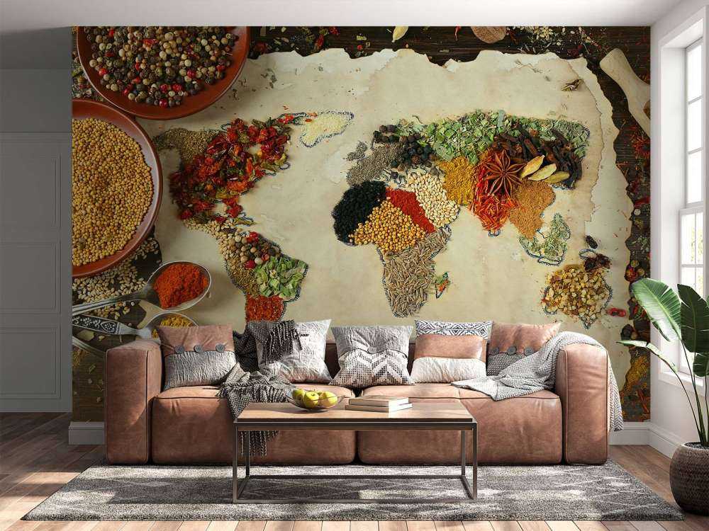 Wereldkaart van kruiden