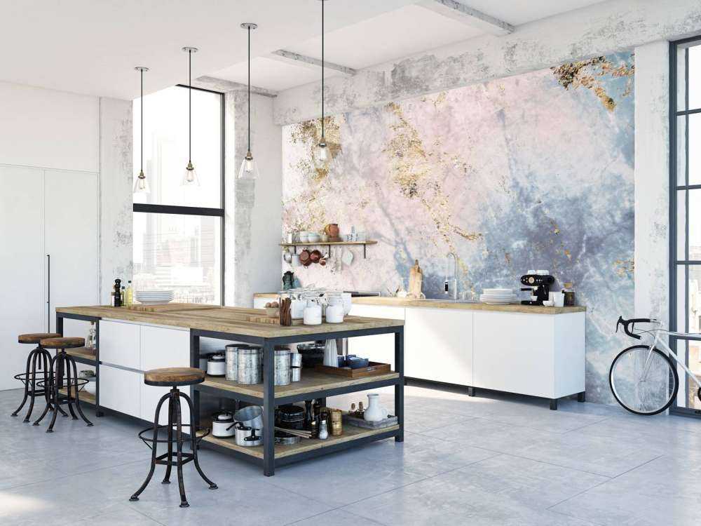 Marmer met gouden en roze accenten