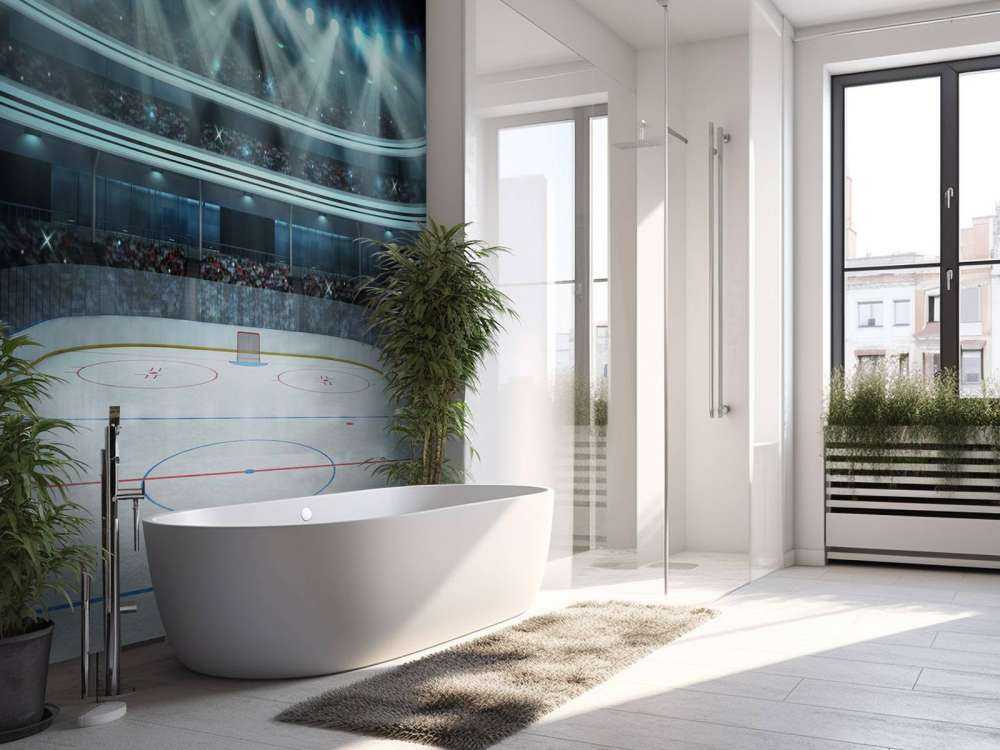 Luxueuze ijshockey arena op de lengte