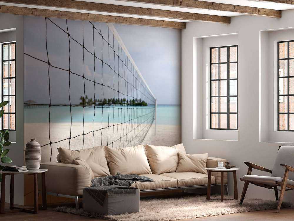 Volleybalnet op een Tropisch strand