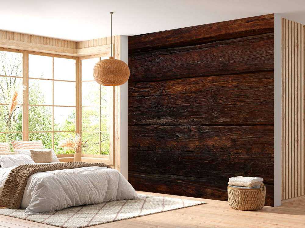 Donker gebrand hout