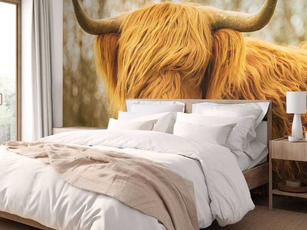 Schotse Hooglander bij zonsopkomst