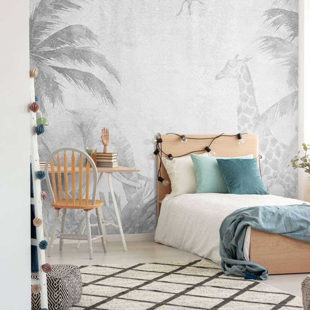 Vrolijke jungle dieren op beton