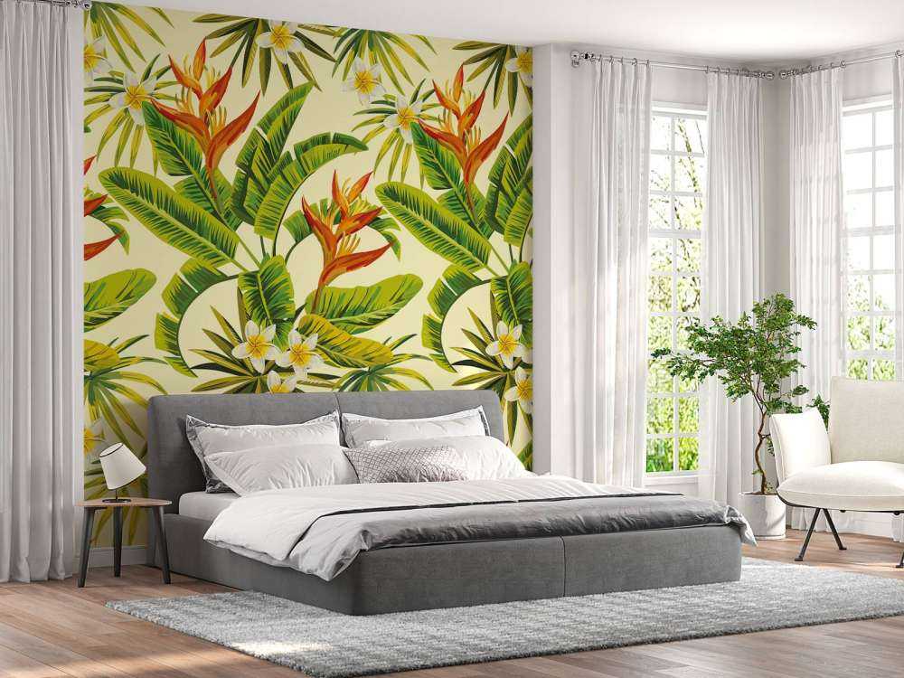 Bloemen en bladeren print
