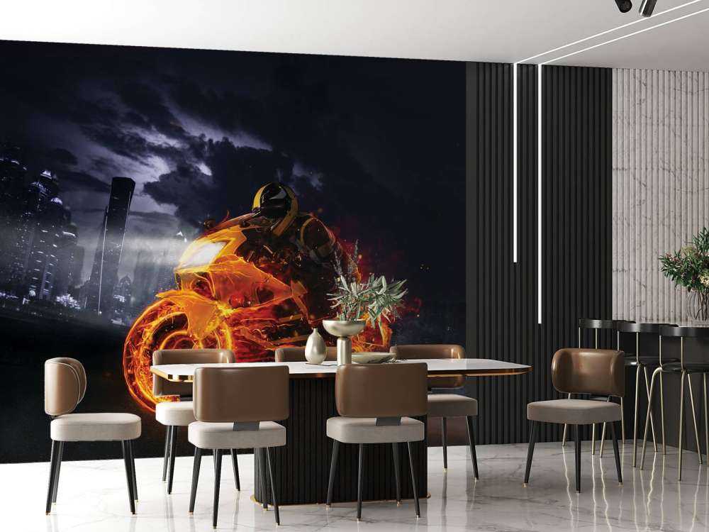 Motor in vuur en vlam