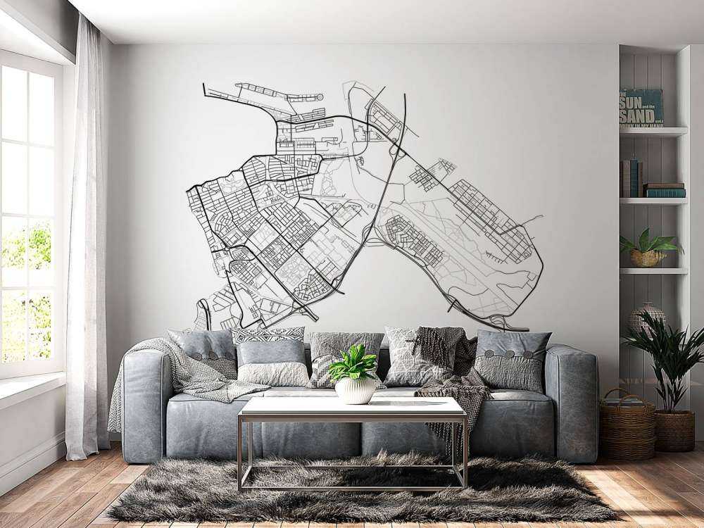 Plattegrond Amsterdam oost, wit