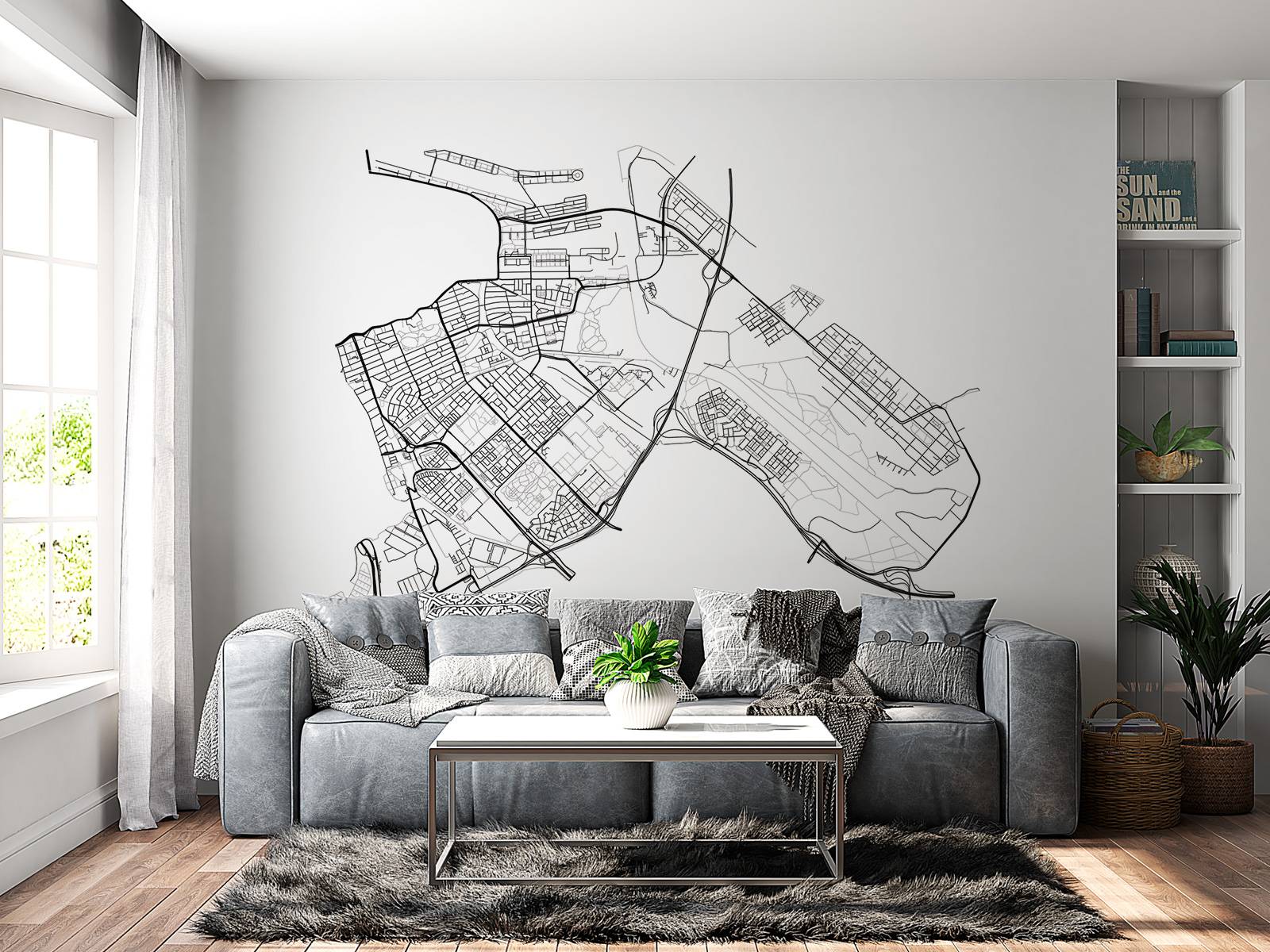 Plattegrond Amsterdam oost, wit