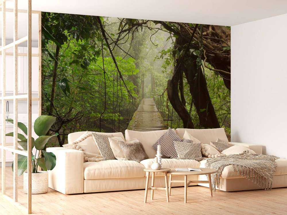 Brug met houten planken