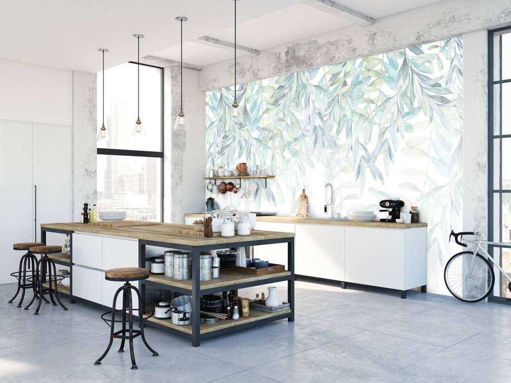 Pastelkleurige waterverf bladeren