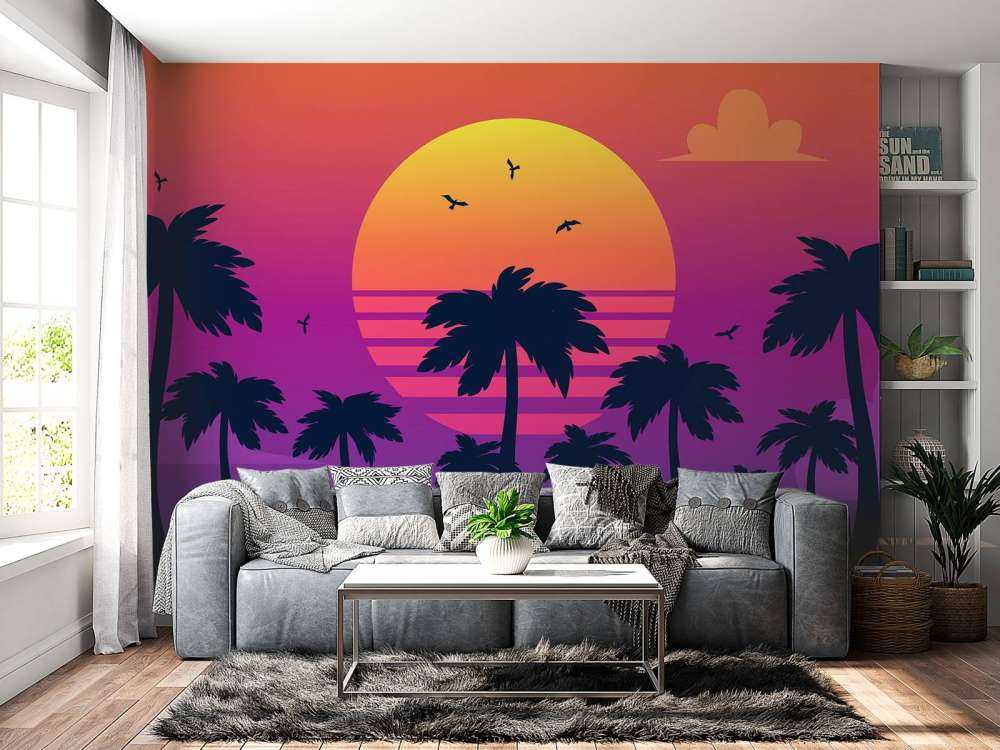 Illustratie van een zonsondergang