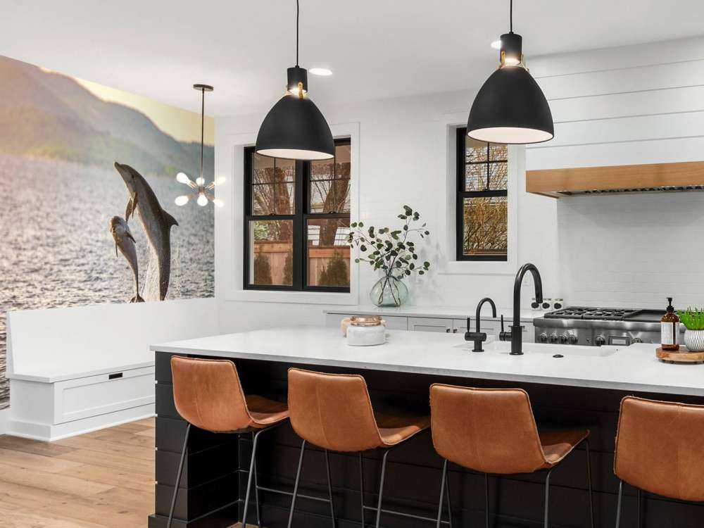 Twee springende dolfijnen