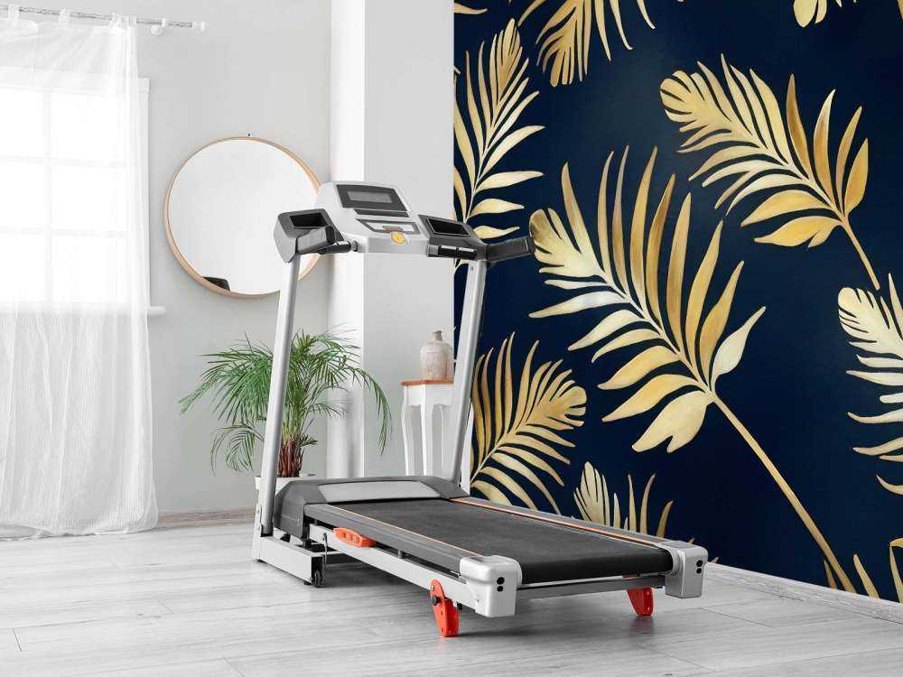 Golden leaves on dark Navy Blue