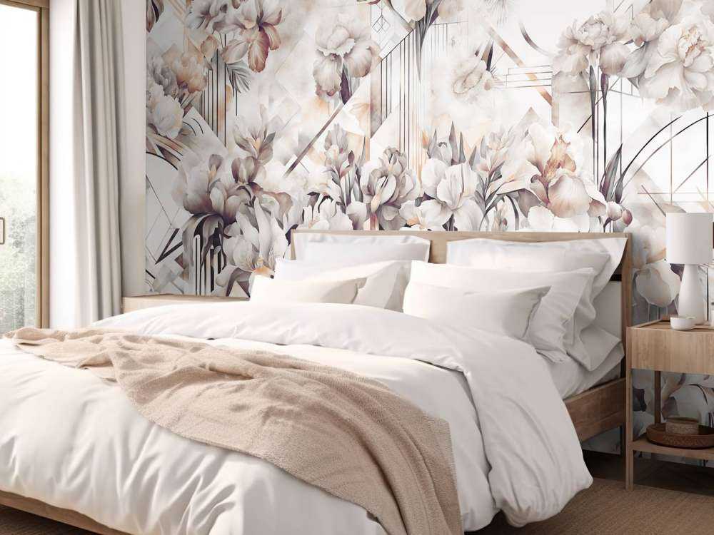 Huge Watercolor Irises Sepia