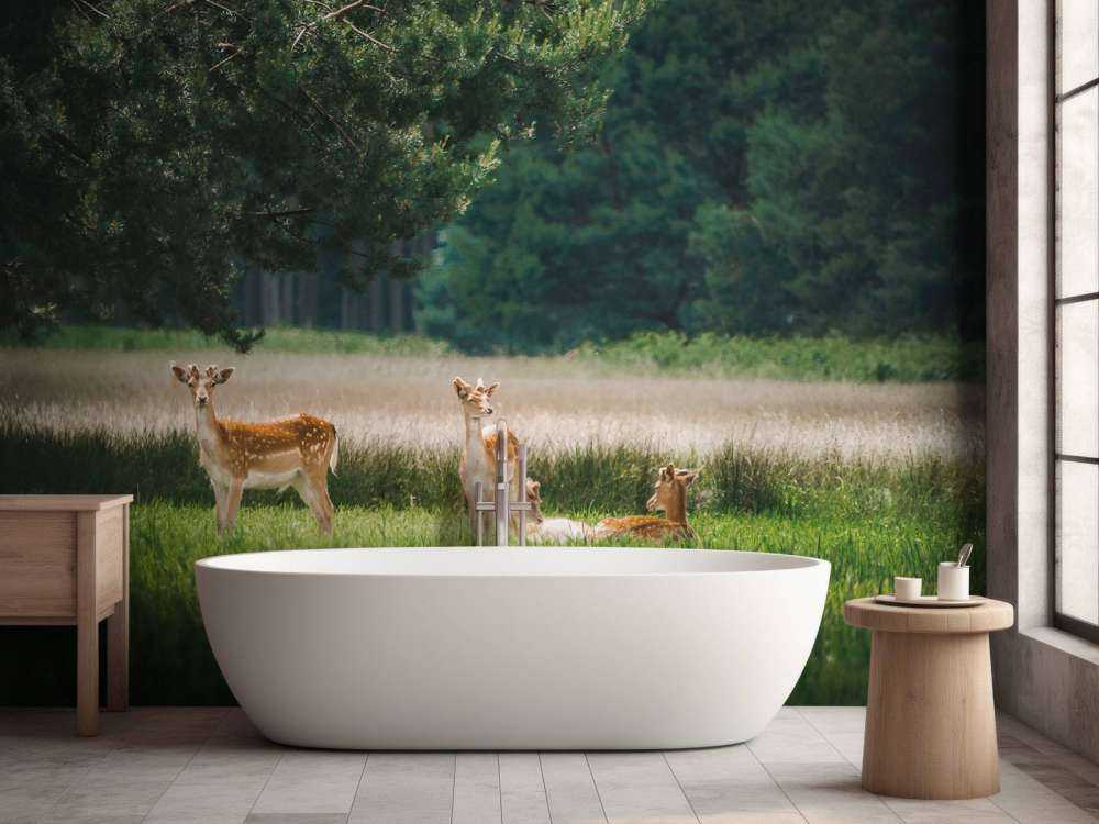 Vredige Weide met Wilde Hertjes