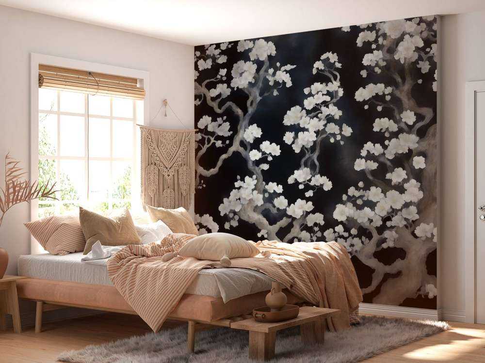 Wonderful blooming forest - black