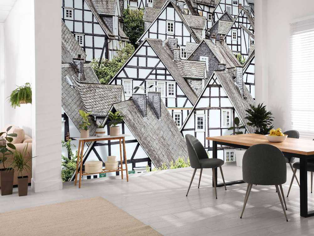 Ritme van zwart-wit vakwerk