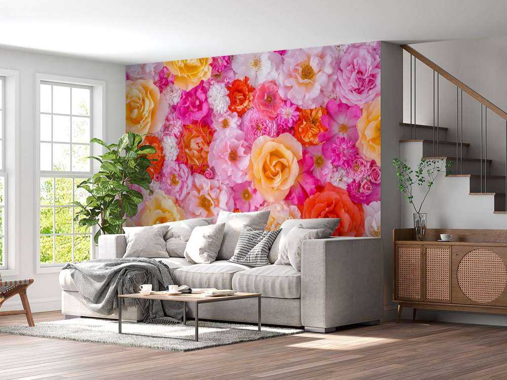 Kleurrijke rozen in pastelbloei