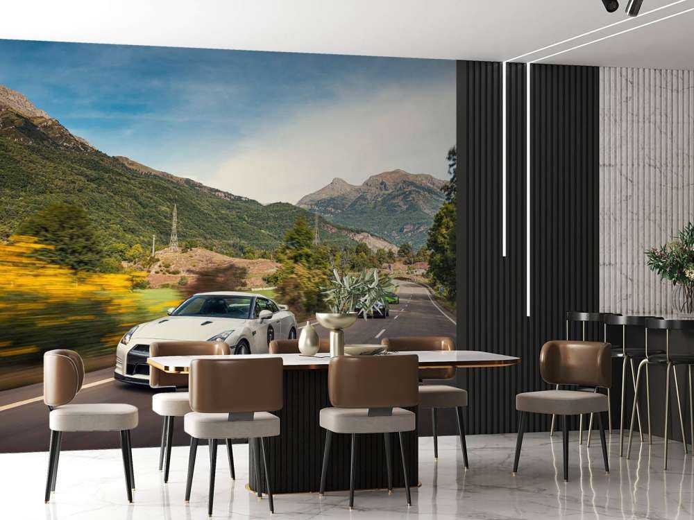 Witte GT-R-r in volle vaart