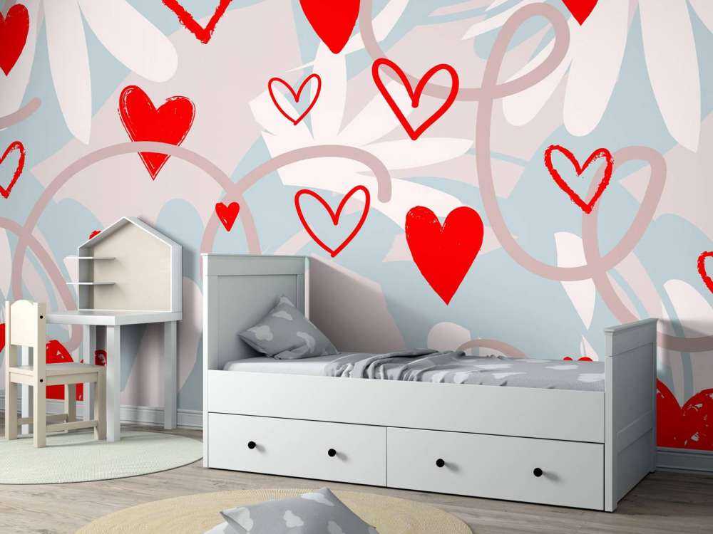 Frisse harten op pastelbloemen