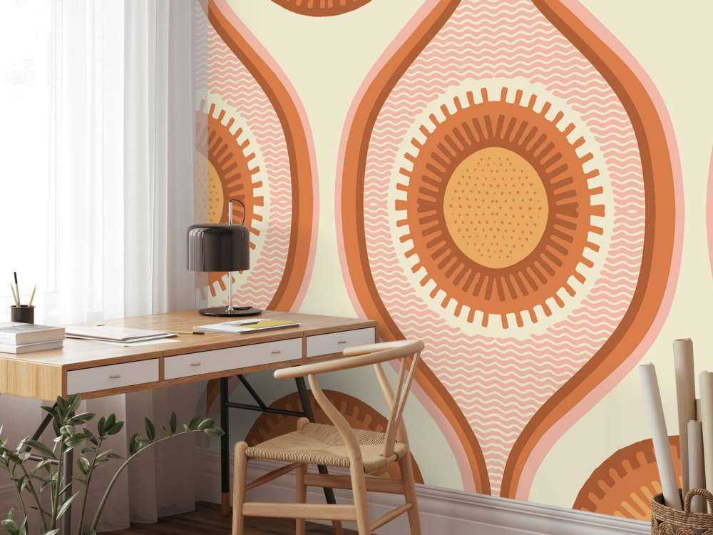 Warme zonnespiralen in retrostijl