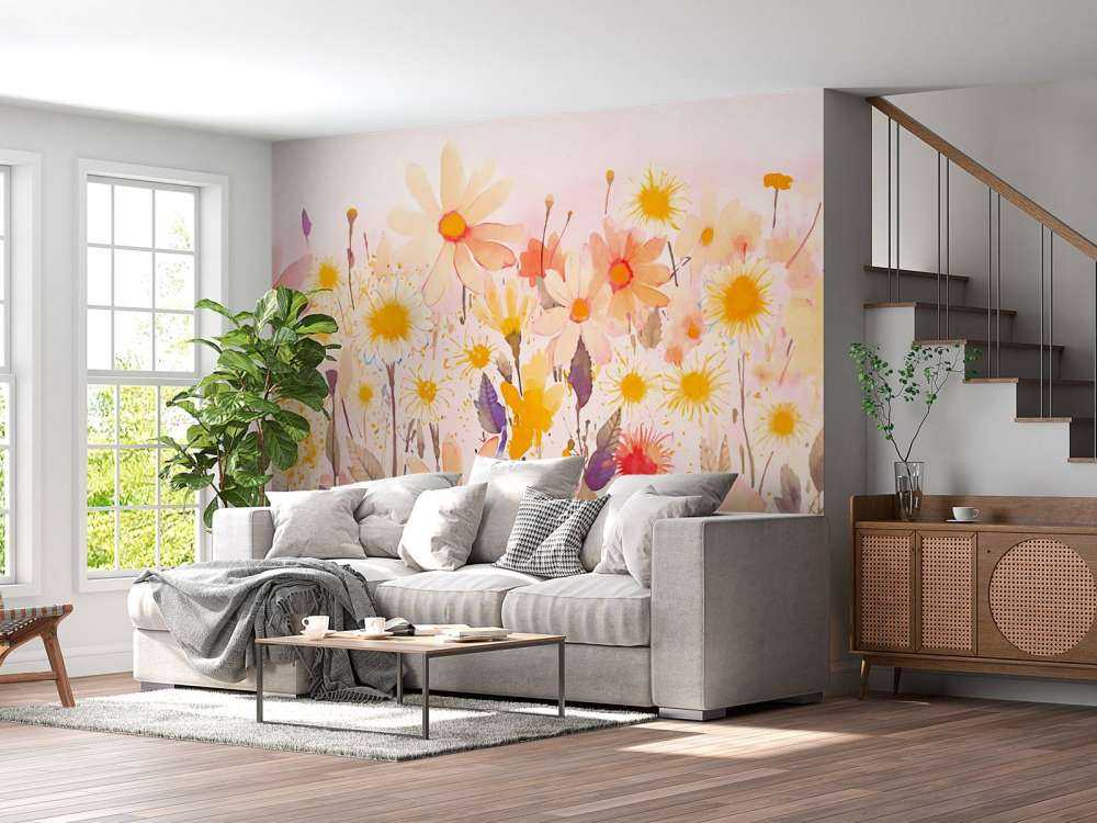 Whimsical Summer Meadow With Wildflowers