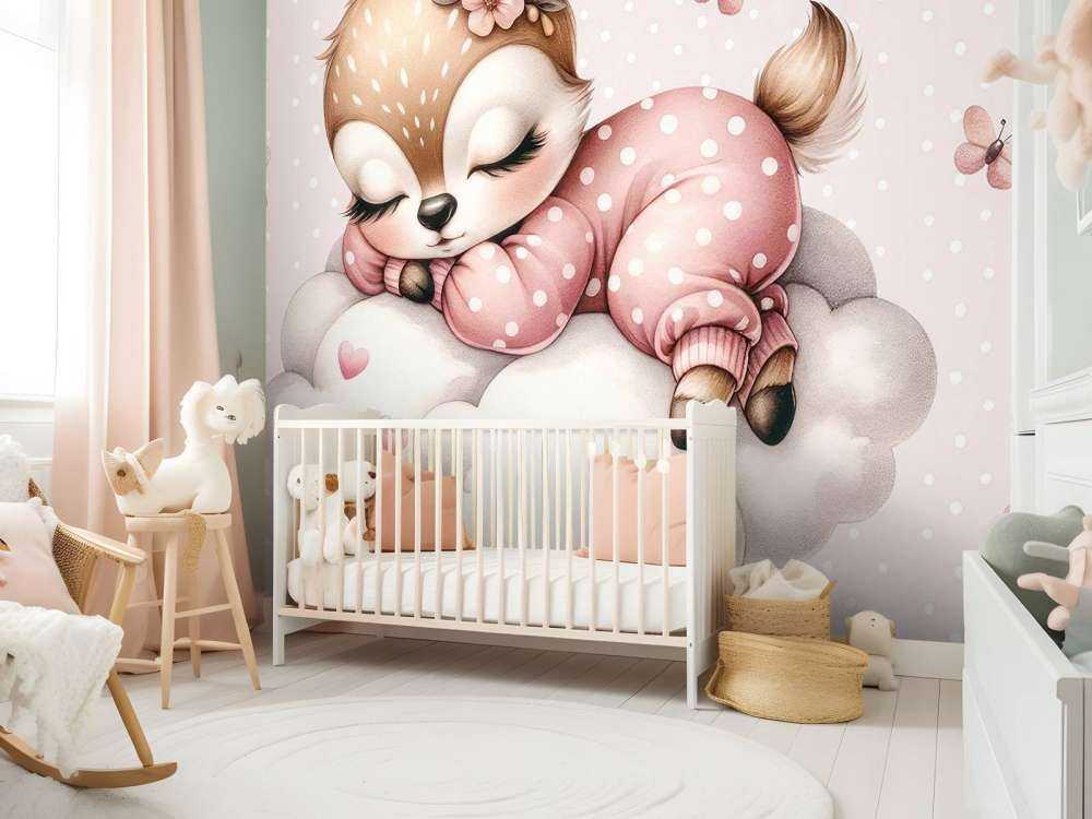 Slapend hertje op een wolk