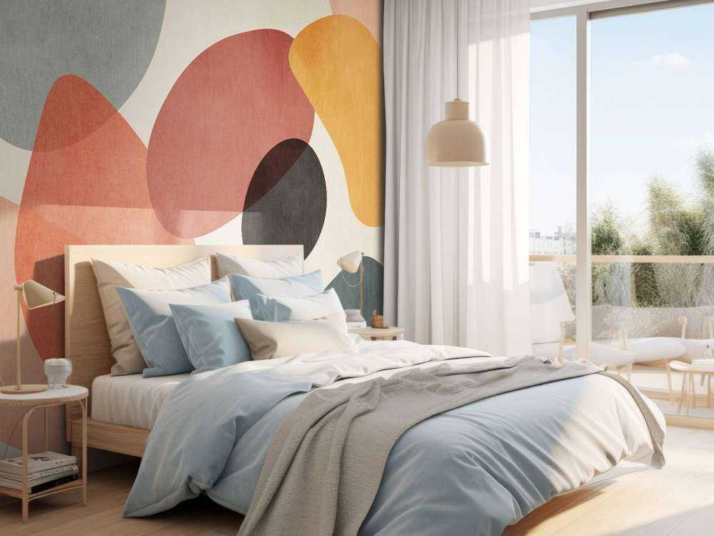 Organische vormen in retrokleuren