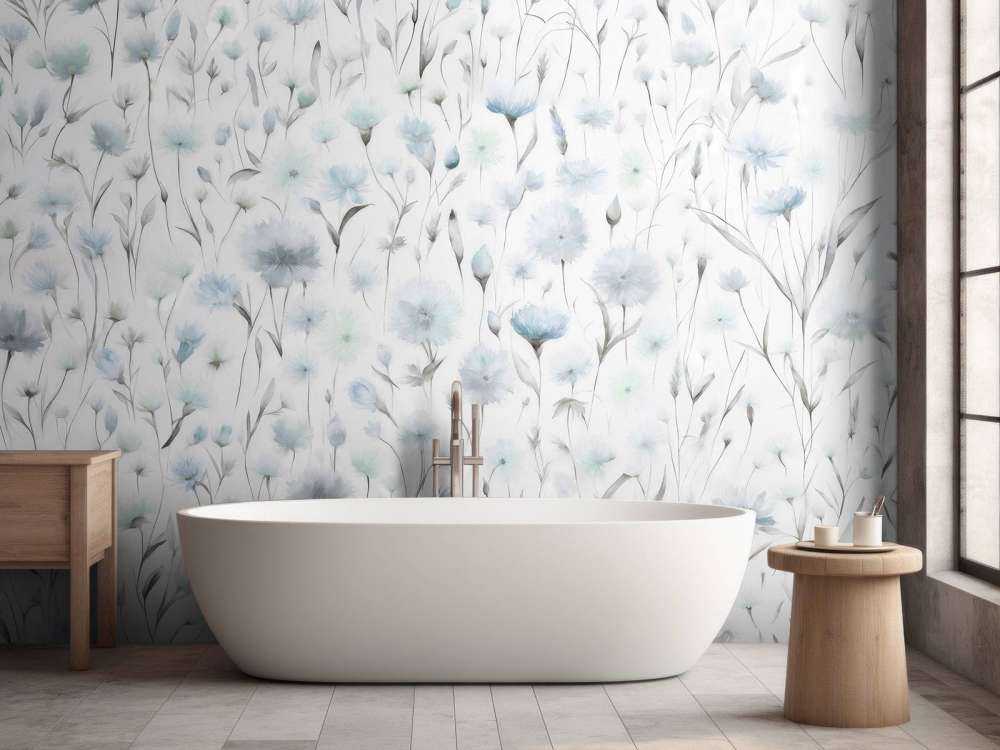 Cornflowers and field grasses Blue