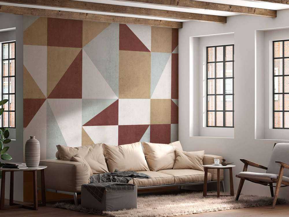 Geometrische vlakken in retrokleuren