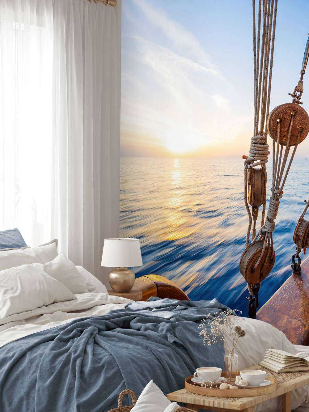 Zonsondergang zeilboot