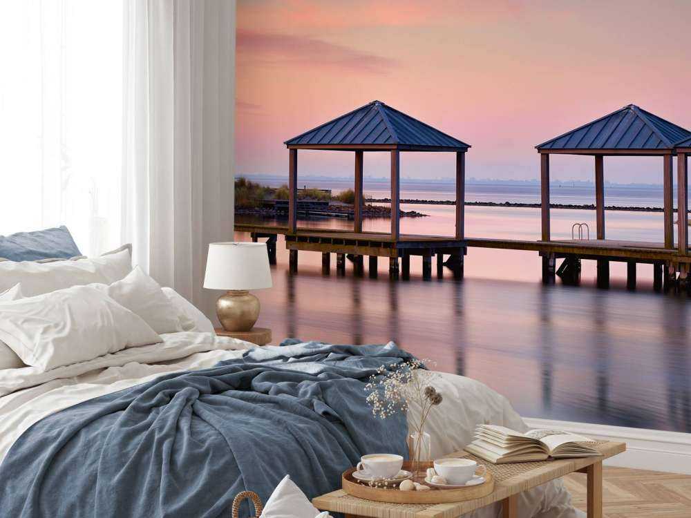 Zwemsteiger bij zonsopkomst