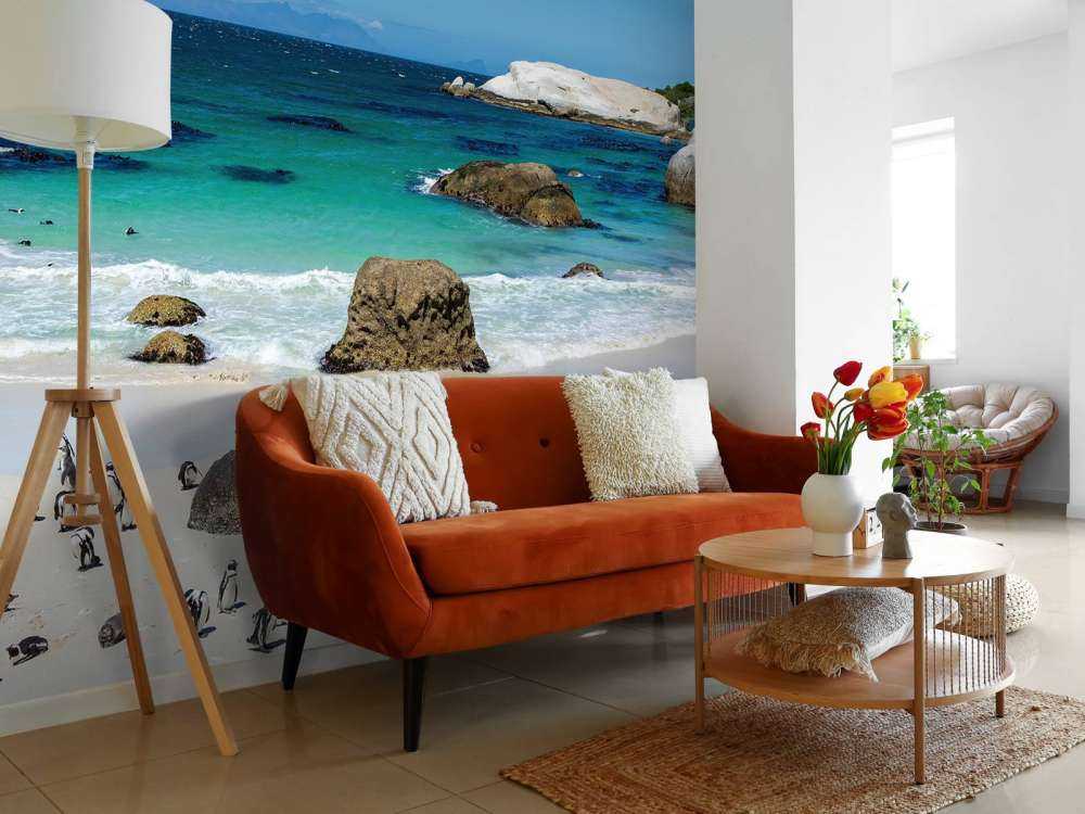 Strand met pinguïns