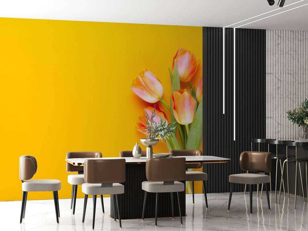 Tulpen op geel
