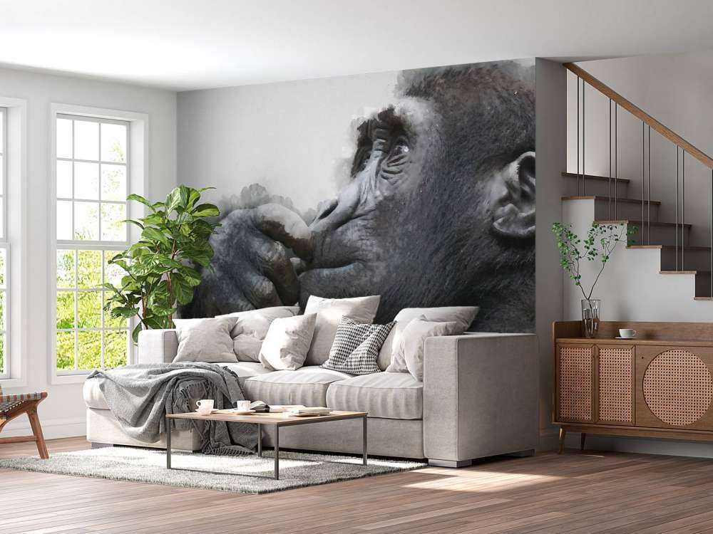Waterverf chimpansee