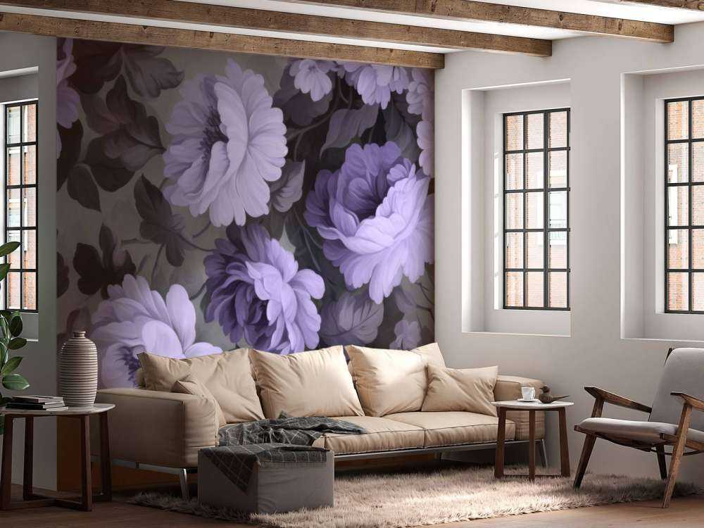 Nostalgic floral garden cottagecore purple
