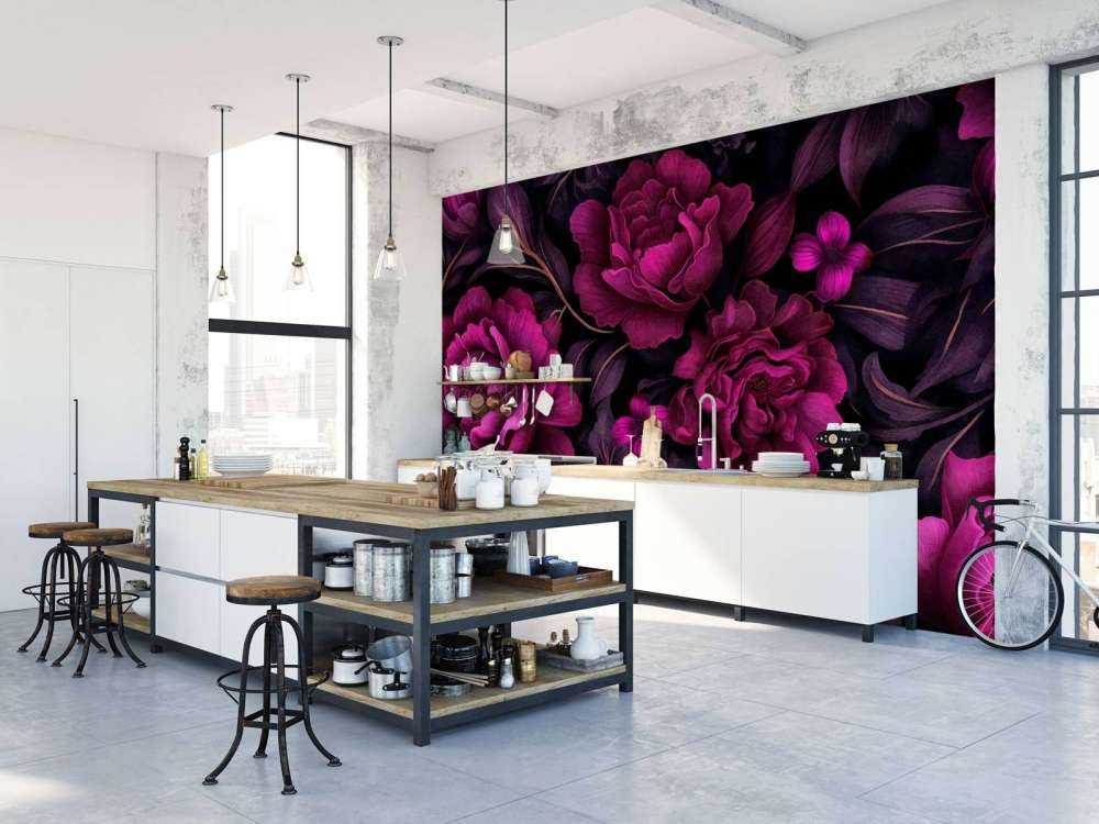Velveteen dark moody flowers fuchsia pink