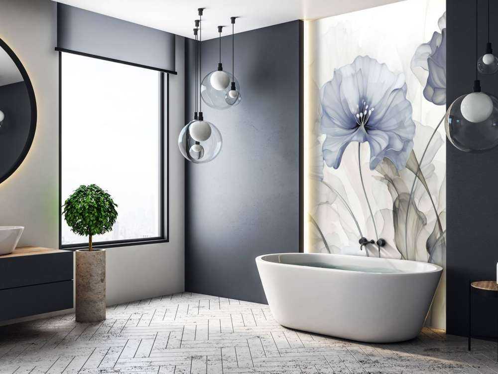 Ethereal flower fantasies blue grey