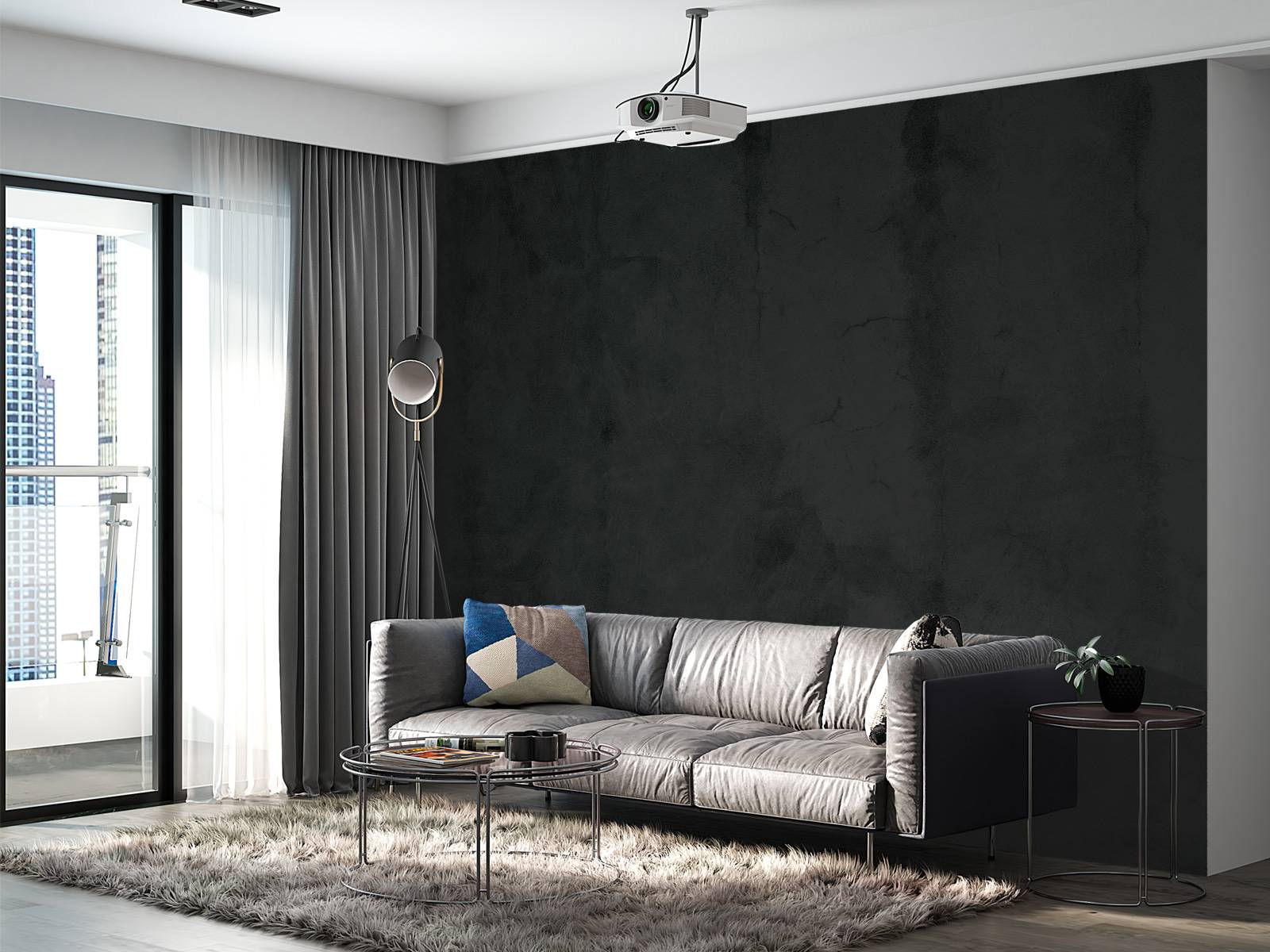 Zwartgrijs beton