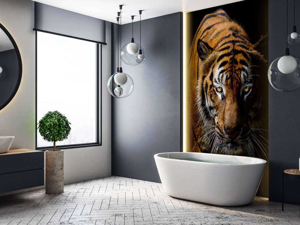 Tijger met een zwarte achtergrond