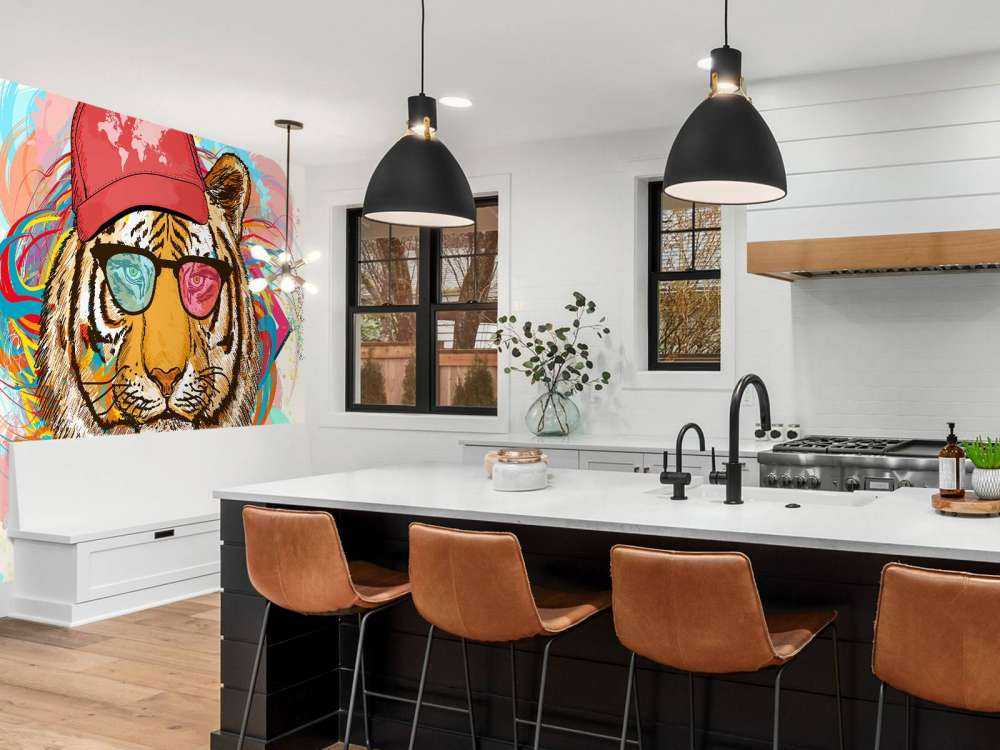 Hipster tijger tekening