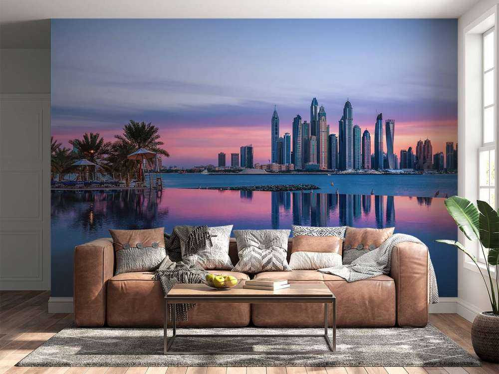 Dubai Marina bij zonsondergang