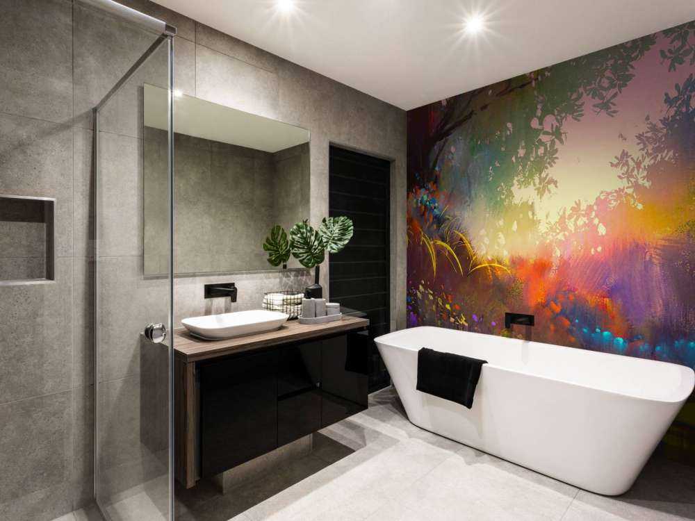 Wazig kleurrijk landschap schilderij