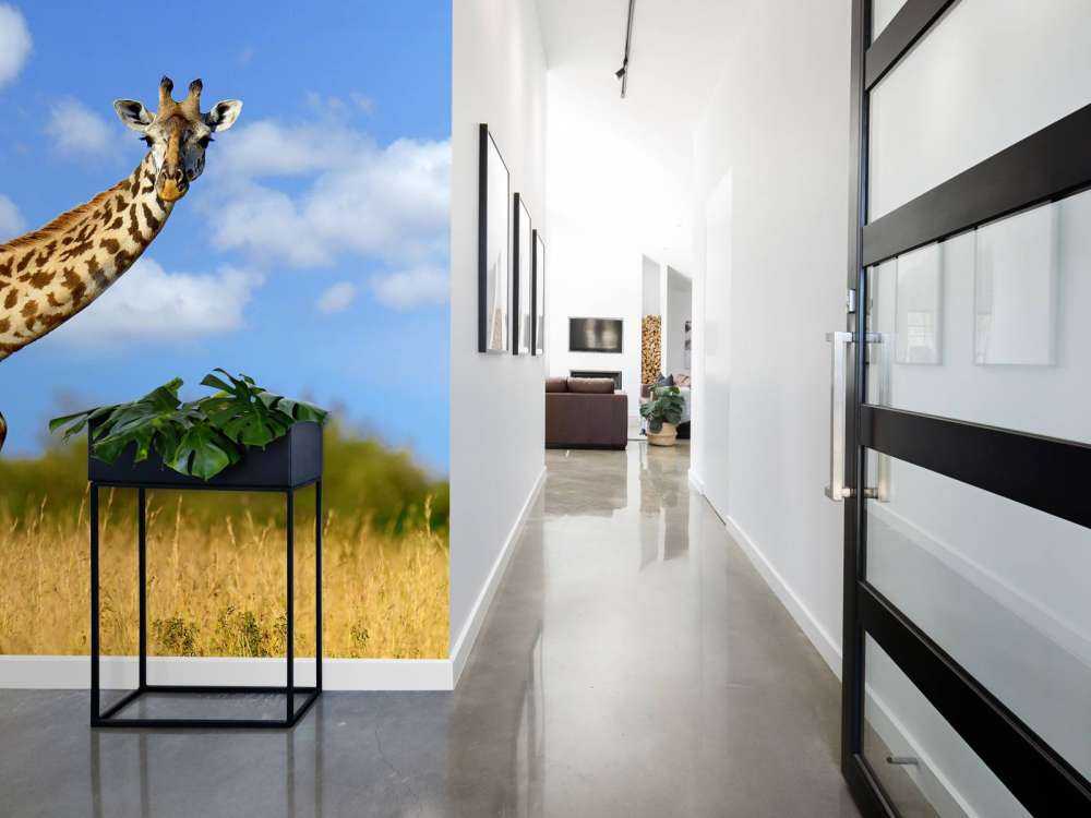 Giraffe met grappige houding