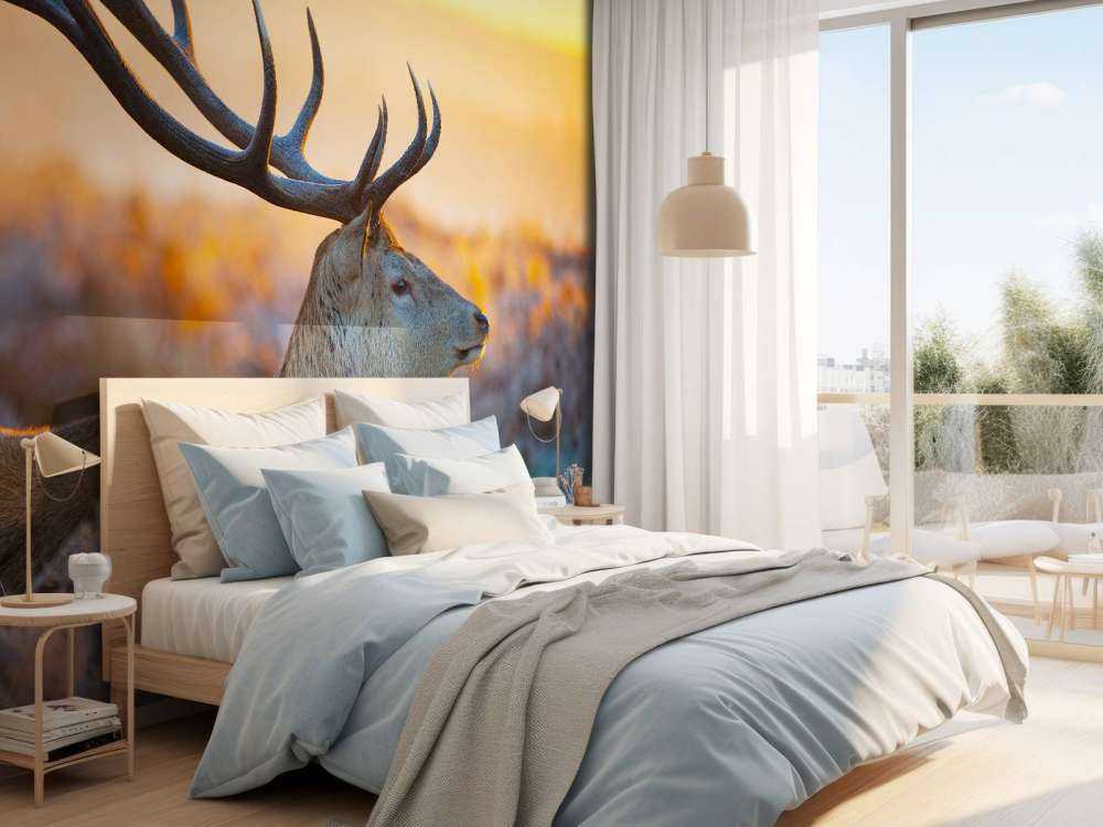 Edelhert met zichtbaar Gewei